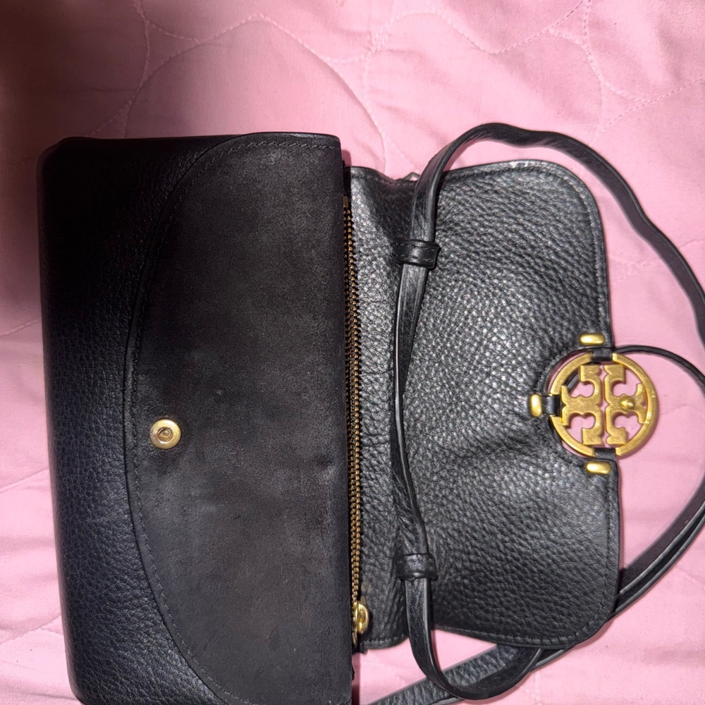 Tory Burch Black Pebbled Leather Crossbody Bag - Picture 3 of 9